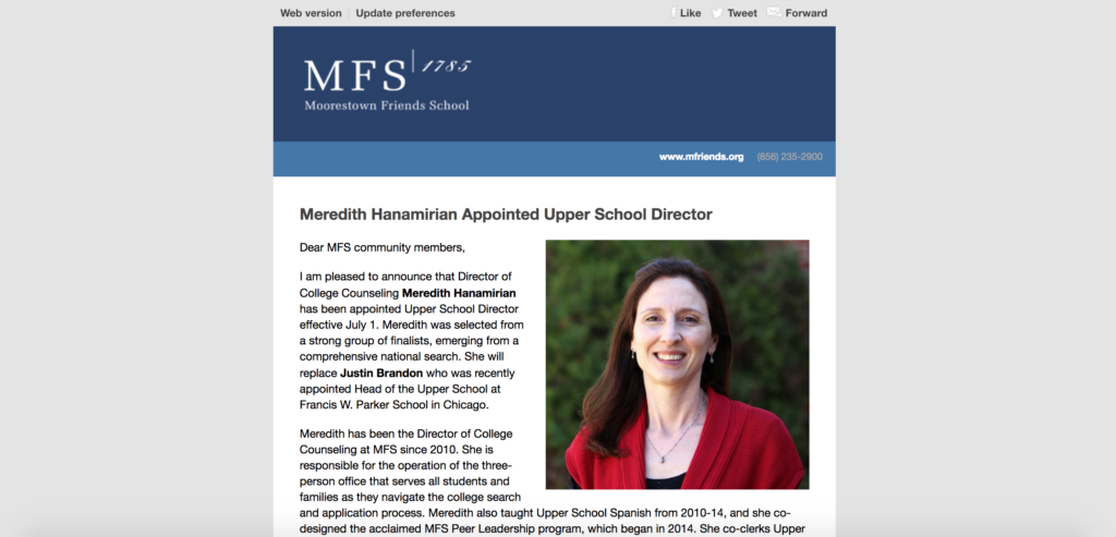 Hanamirian Tapped as New Upper School Director