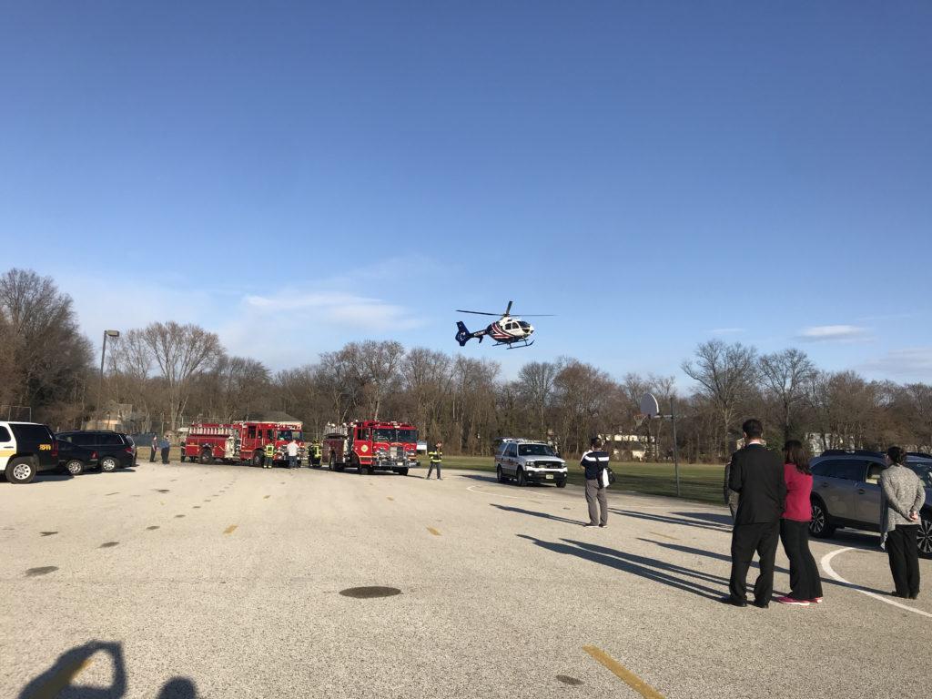 Emergency personnel on the MFS campus. Photo credit to Serena Lin.