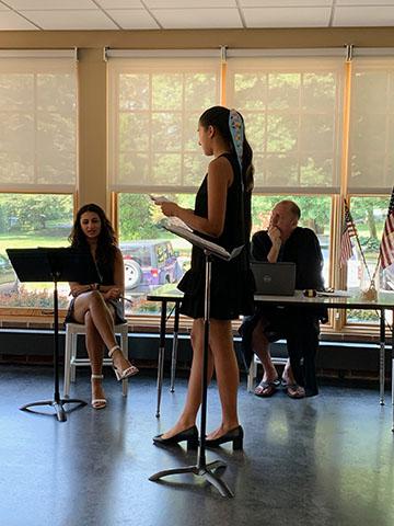 (Photo courtesy of Sahaila Desai ’24) Aaniella Desai ’22 and Sahaila Desai ’24 participated in the Mock Trial course through the Summer Scholars program.