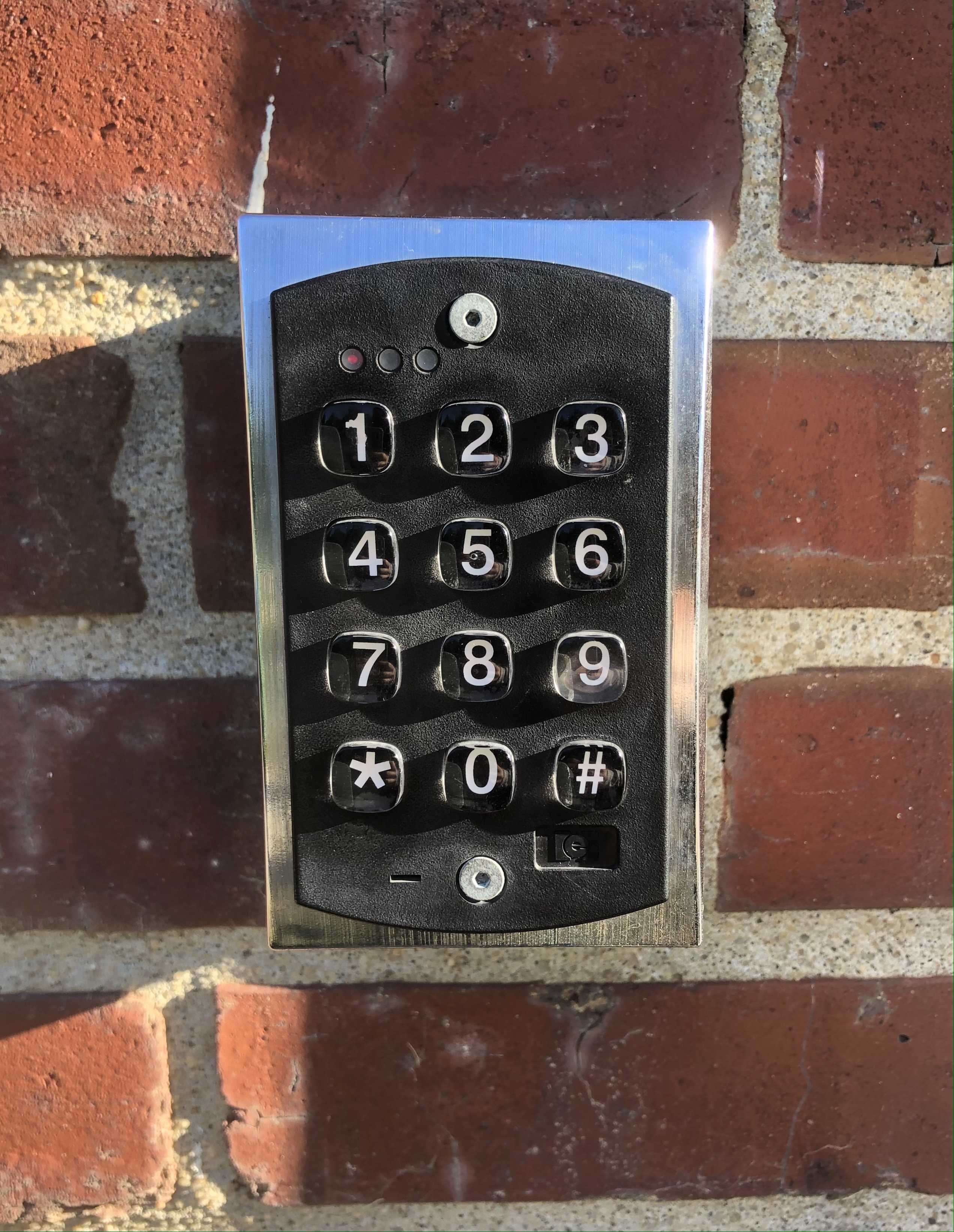 Main building keypad for access codes. Photo by Jordan Grabelle ’22.