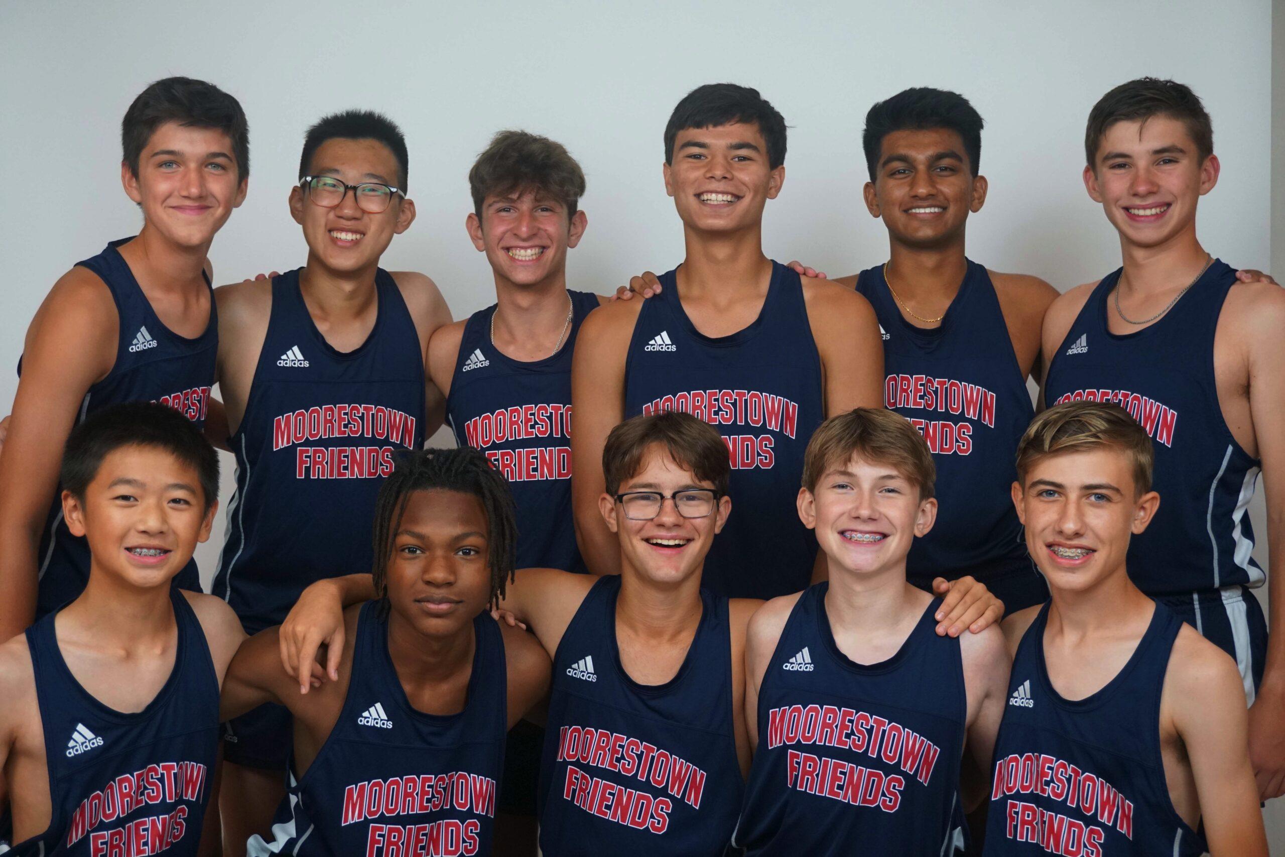 Media Day photo of Boys Cross Country Team. Photo by Elina Shah '24 and Hannah Puc '24.