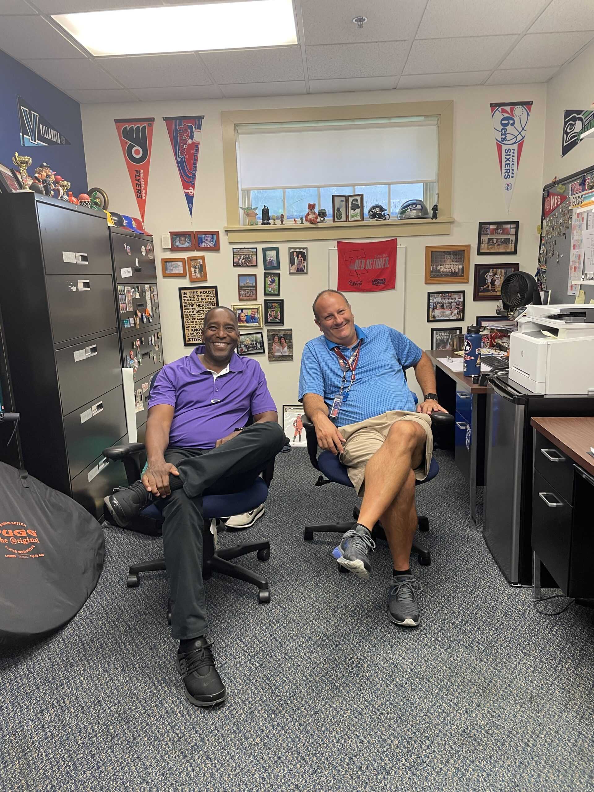 Wright and Brunswick in their office together. Photo by Makenna Wakahia '26.