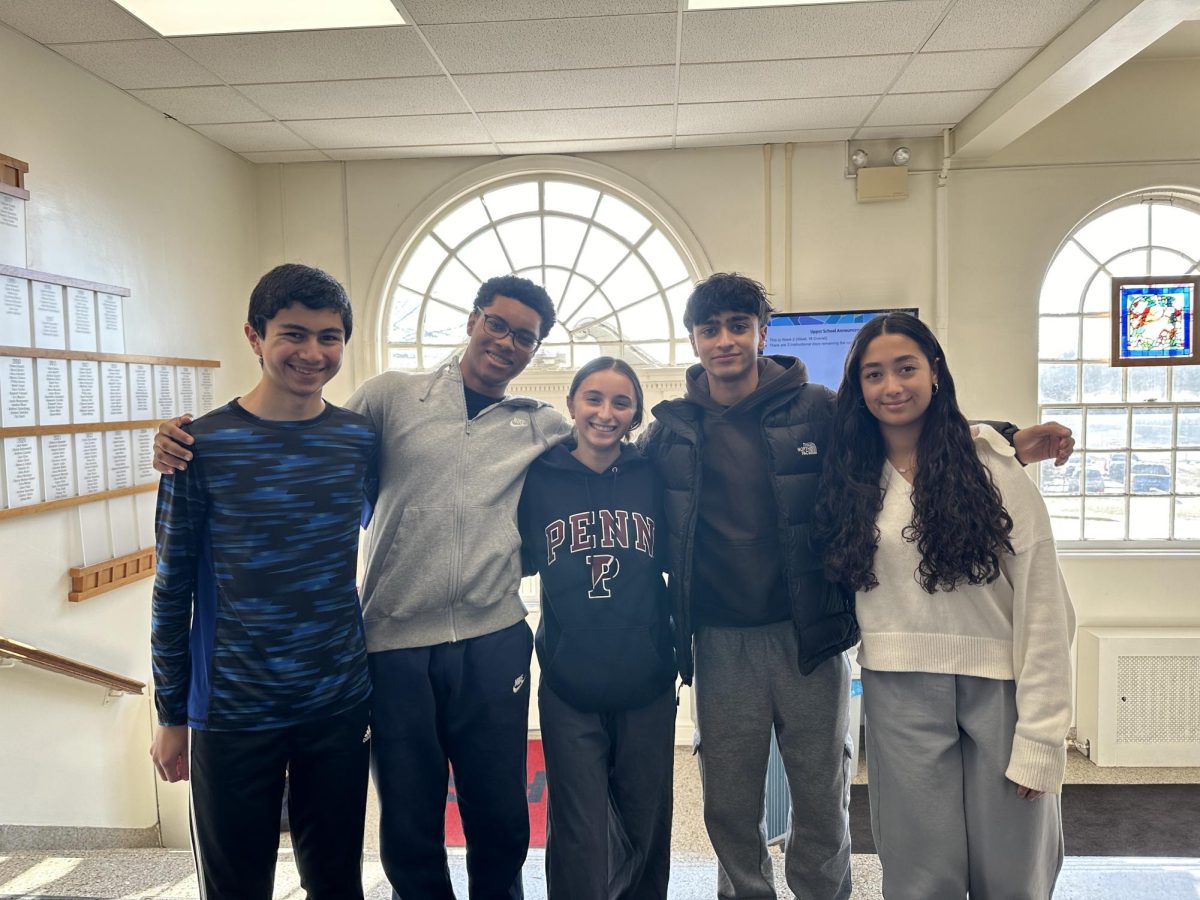 The newly elected 9th-grade class officers pose for a picture. Photo by Sophia Lalani ’25.
