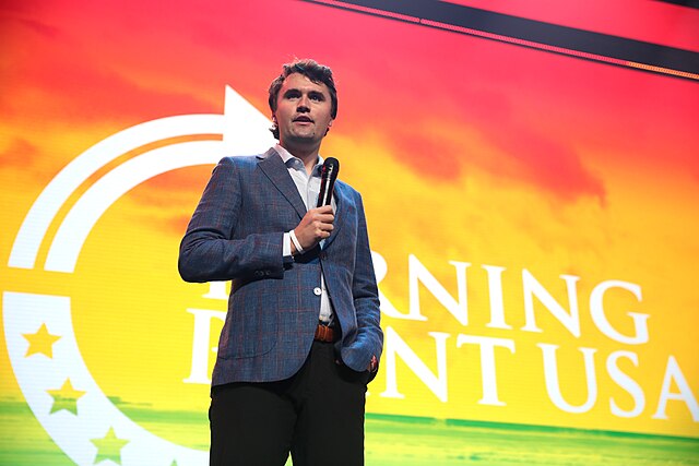 Charlie Kirk at a Turning Point USA event in Florida in 2020. Photo from Wikimedia Commons by Gage Skidmore.