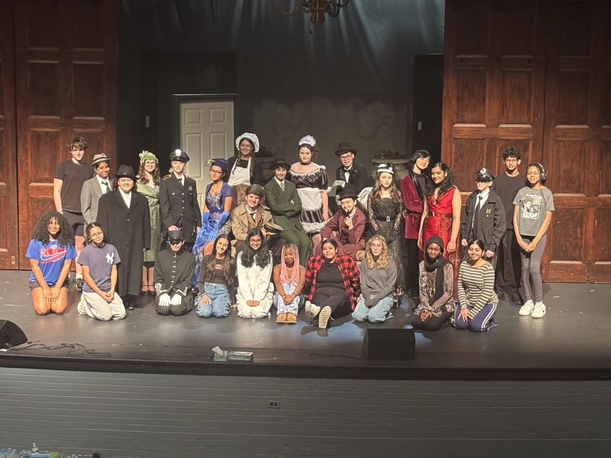 The “Clue” cast and crew. Photo by Nolan Phillips ’28.